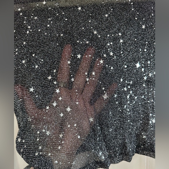 Mango, black sheer sparkley top, small - Picture 3 of 5